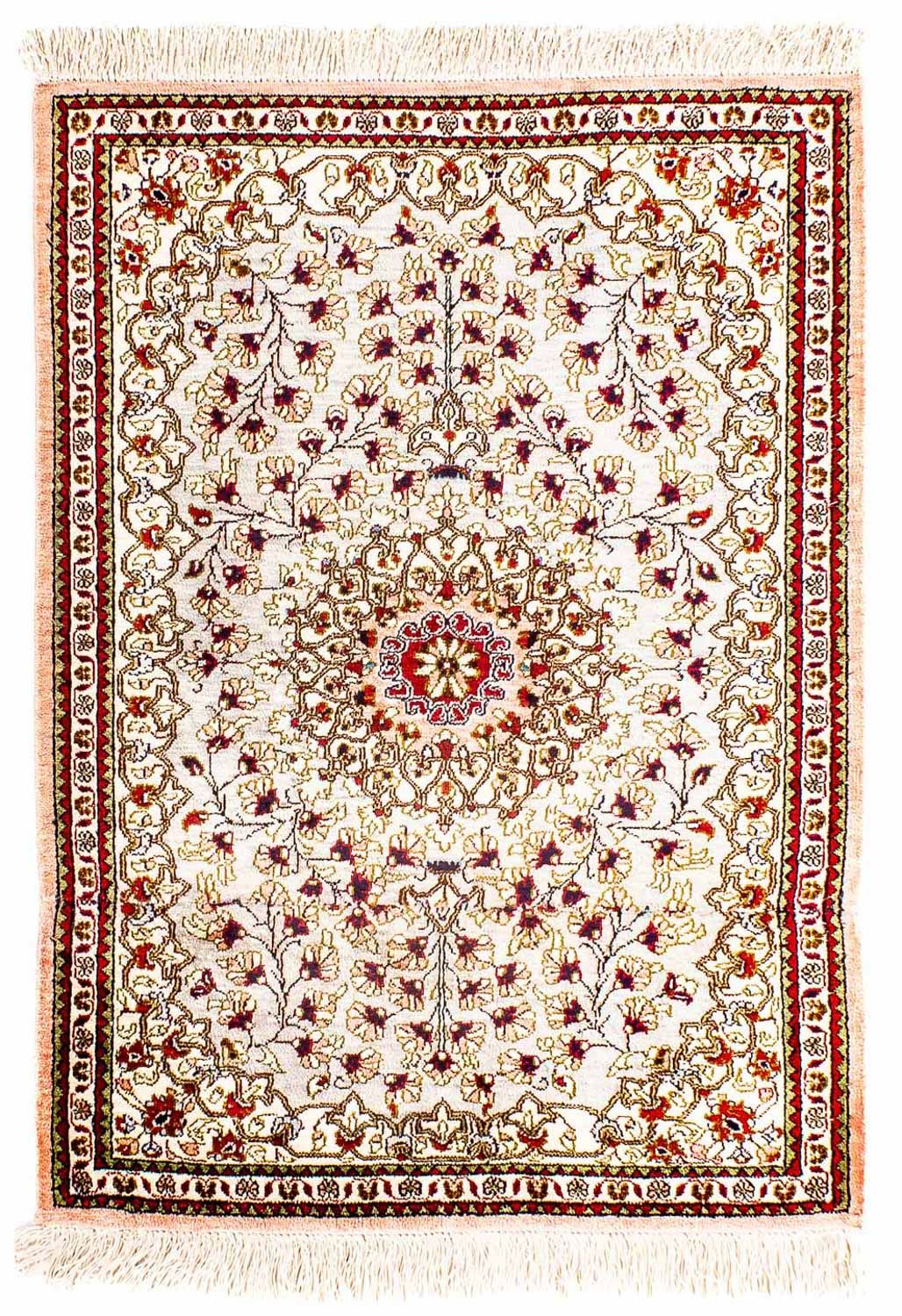 Jedwabny dywan - Ghom Silk - Premium - 80 x 59 cm - beżowy