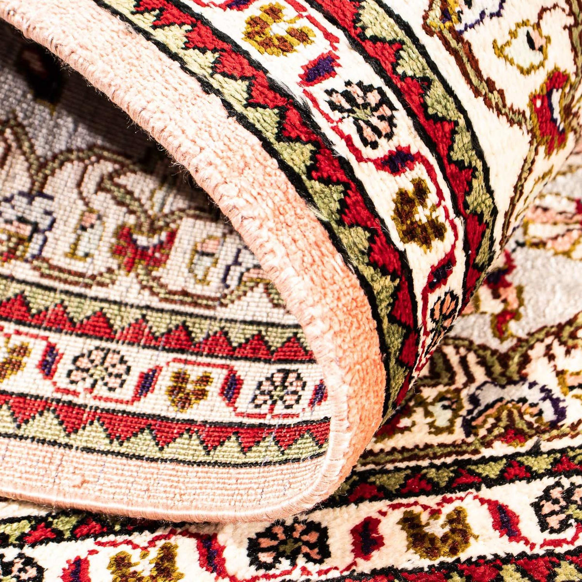 Jedwabny dywan - Ghom Silk - Premium - 80 x 59 cm - beżowy