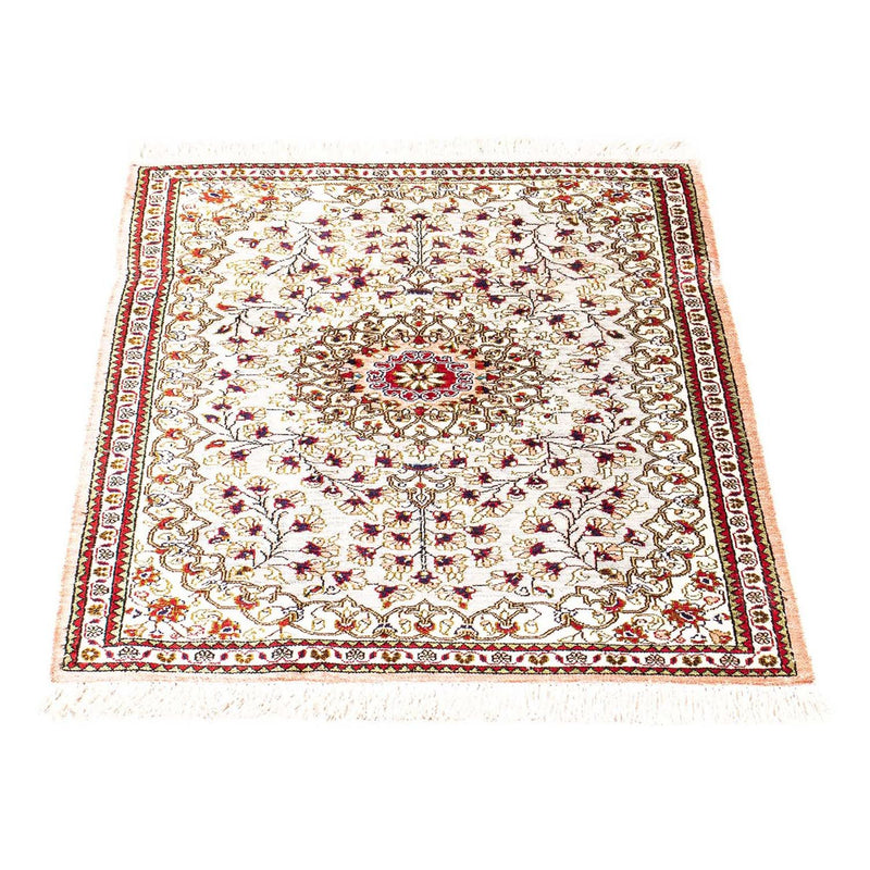 Jedwabny dywan - Ghom Silk - Premium - 80 x 59 cm - beżowy