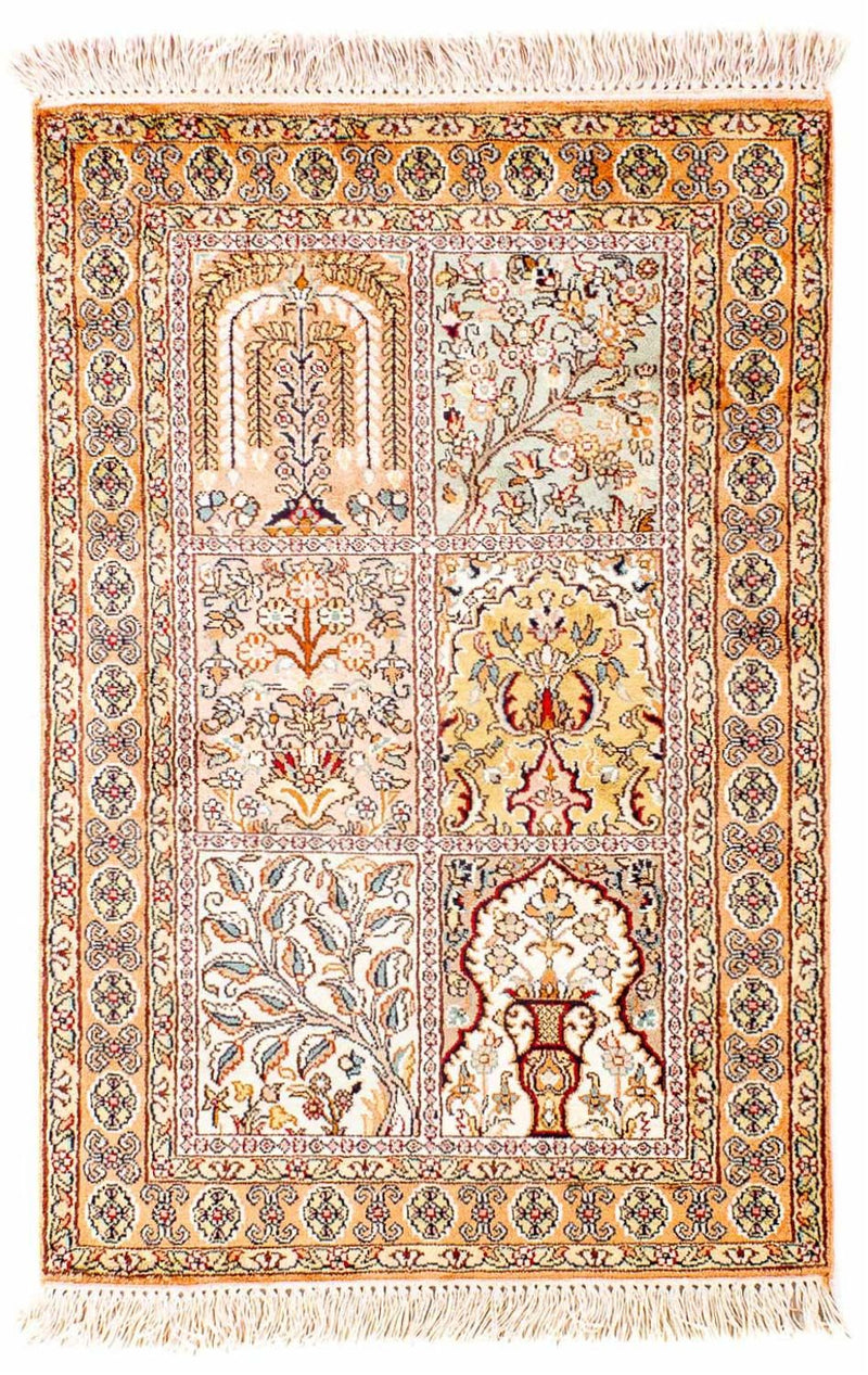 Jedwabny dywan - Kashmir Silk - 98 x 60 cm - beżowy