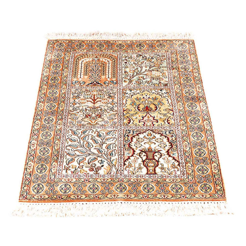 Jedwabny dywan - Kashmir Silk - 98 x 60 cm - beżowy