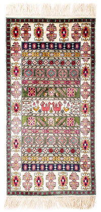 Biegacz Jedwabny dywan - Kayseri - 156 x 76 cm - wielokolorowy
