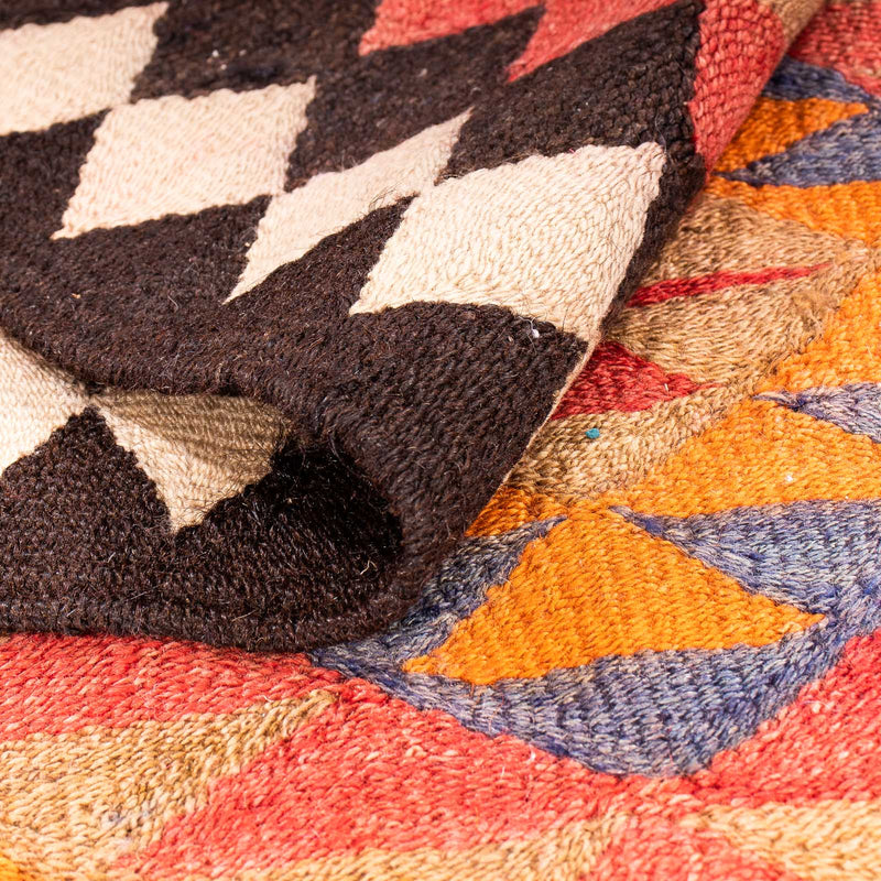 Biegacz Dywan Kelim - Stary - 380 x 135 cm - wielokolorowy