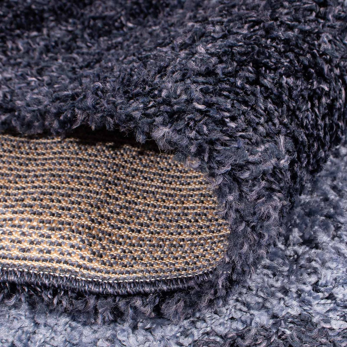 Dywan o wysokim runie - 170 x 120 cm - ciemnoniebieski