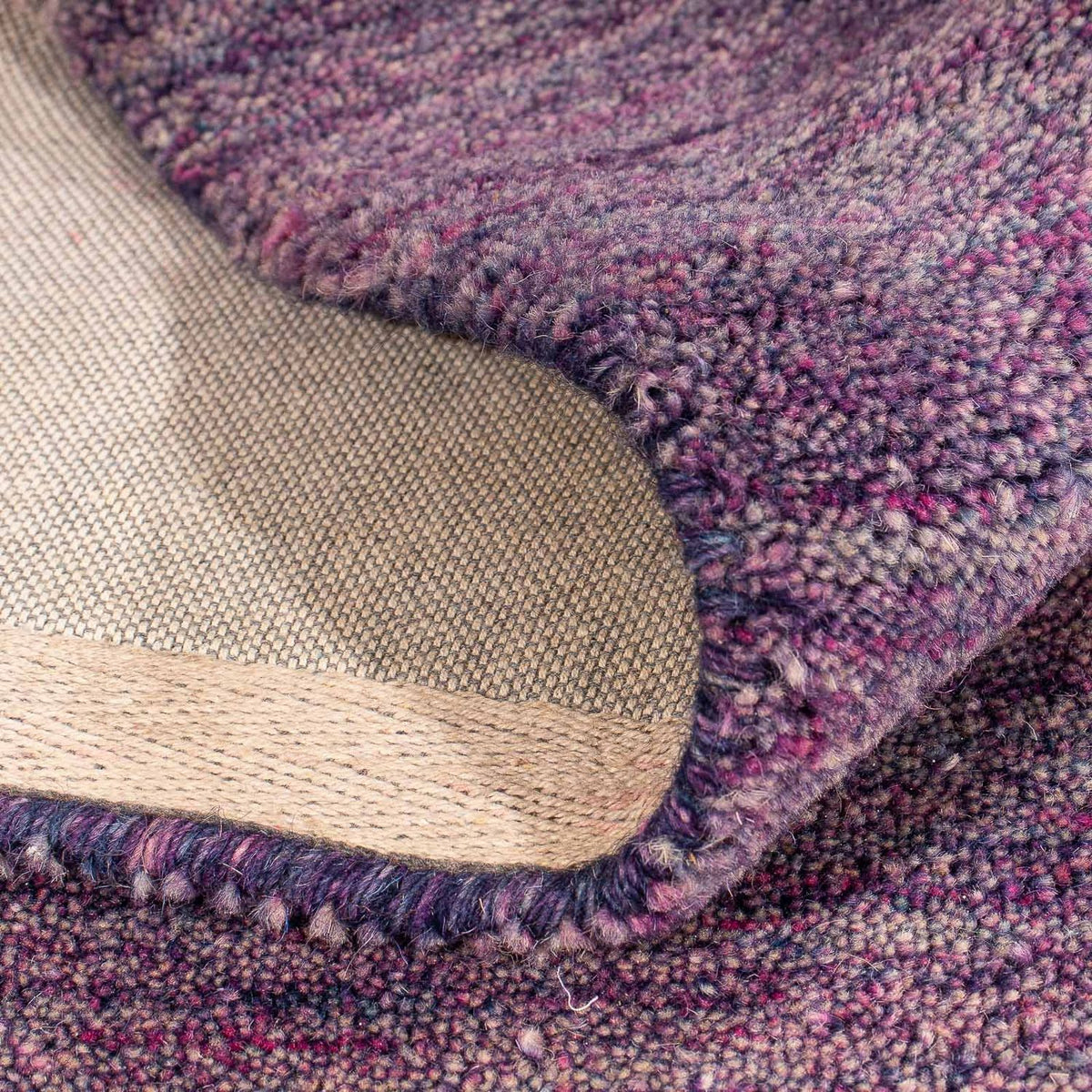 Dywan wełniany - 202 x 143 cm - fioletowy