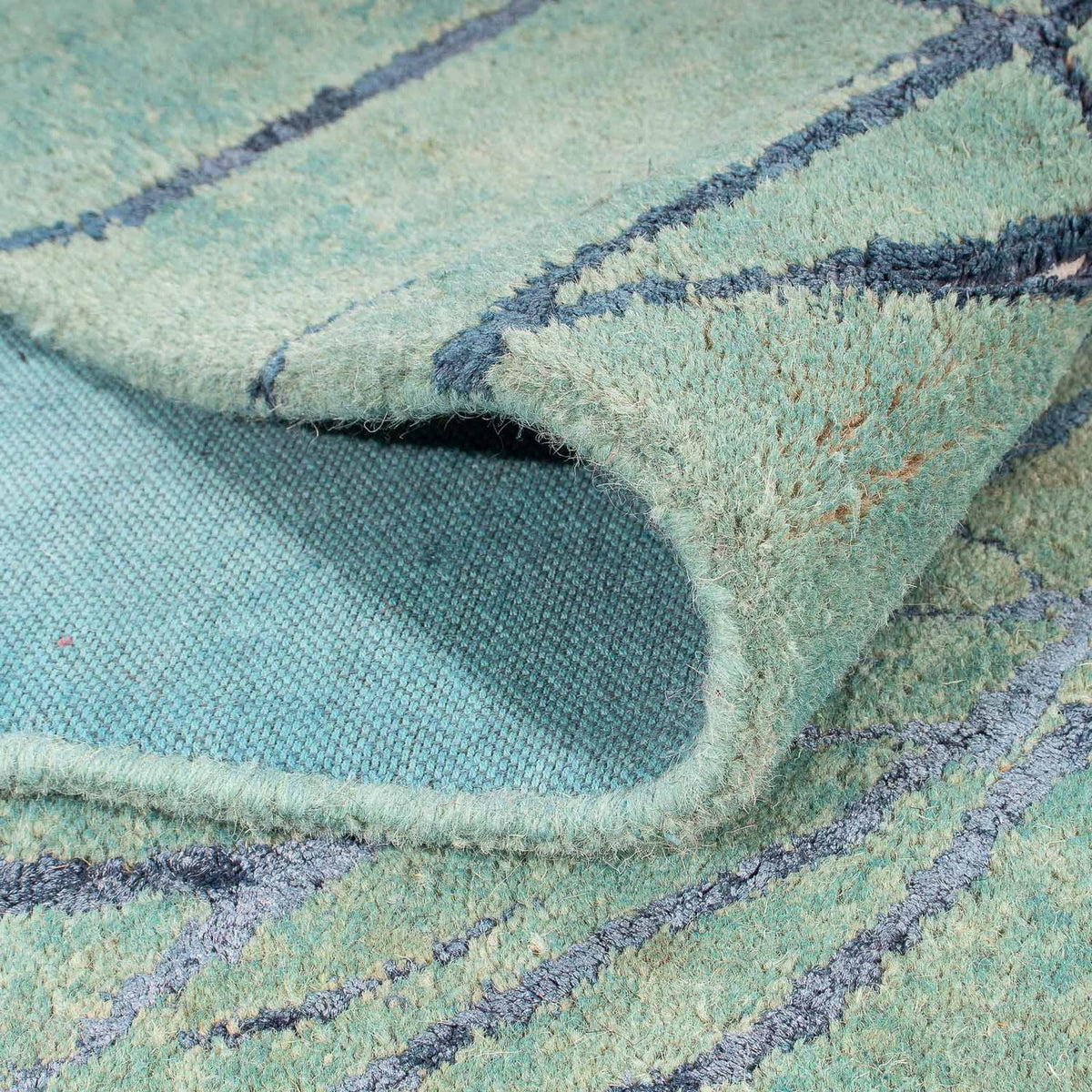 Dywan wełniany - 247 x 147 cm - zielona