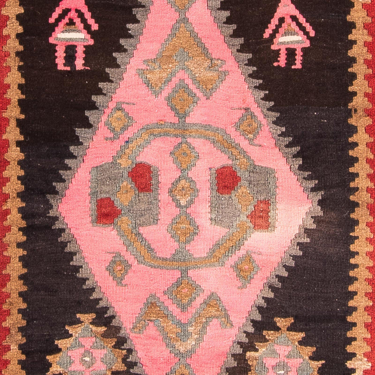 Biegacz Dywan Kelim - Stary - 360 x 145 cm - wielokolorowy