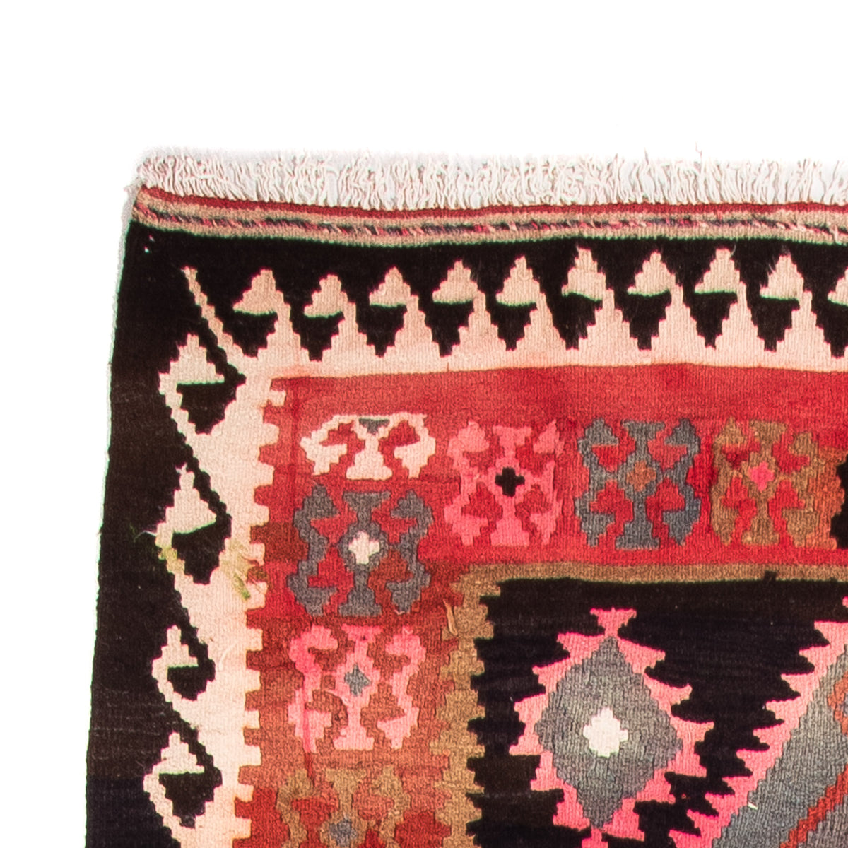 Biegacz Dywan Kelim - Stary - 360 x 145 cm - wielokolorowy