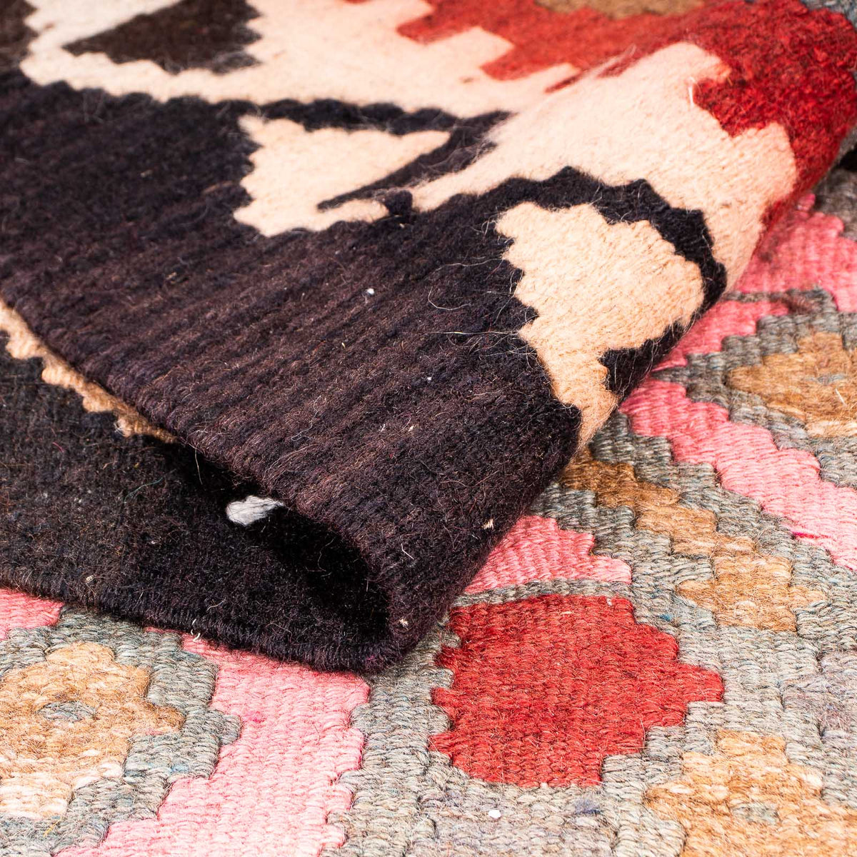 Biegacz Dywan Kelim - Stary - 360 x 145 cm - wielokolorowy