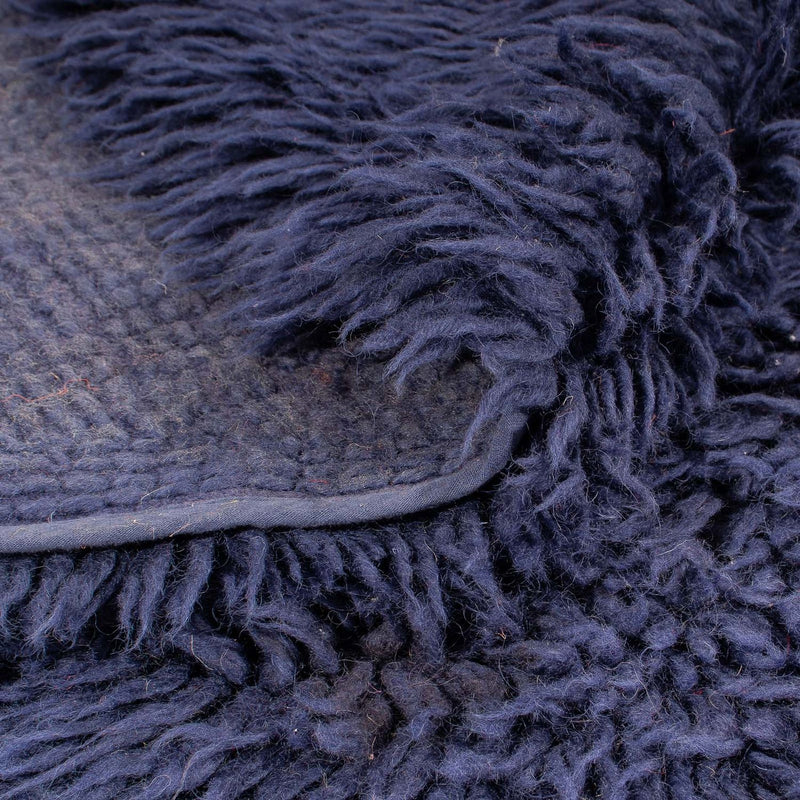 Dywan o wysokim runie okrągły  - 260 x 260 cm - ciemnoniebieski