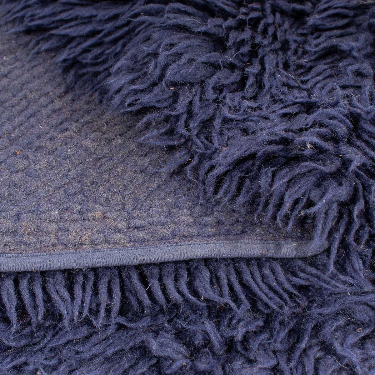 Dywan o wysokim runie okrągły  - 261 x 261 cm - ciemnoniebieski