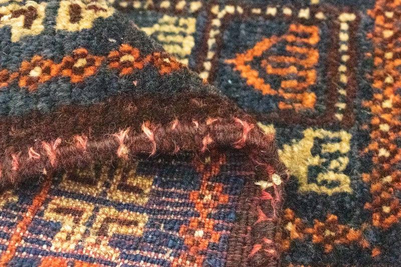 Dywan afgański kwadratowy  - 70 x 57 cm - niebieski