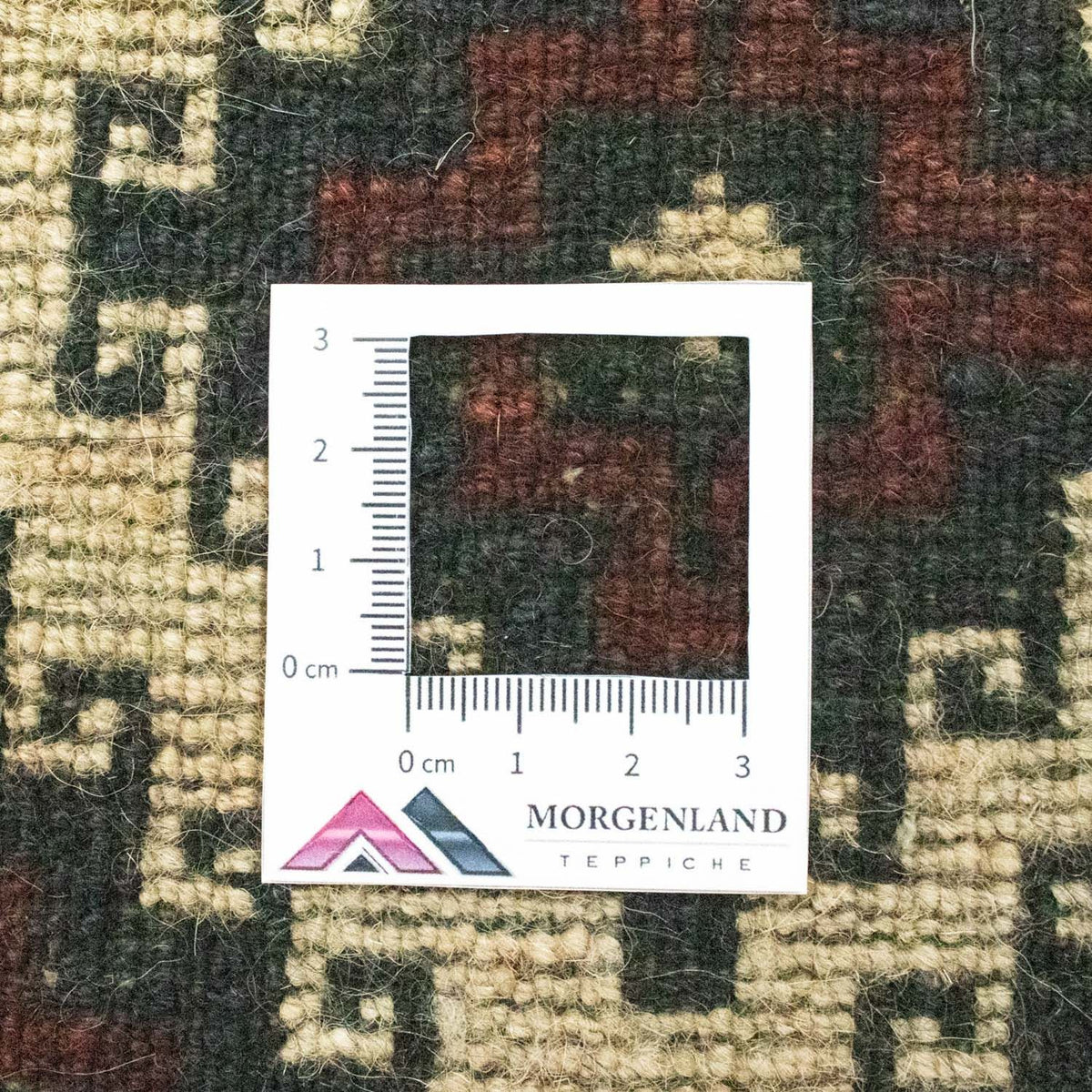 Dywan afgański kwadratowy  - 47 x 41 cm - brązowy