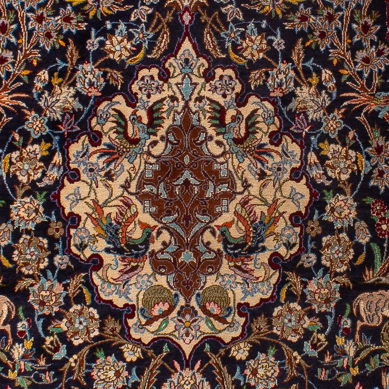 Dywan perski - Isfahan - Premium - 173 x 117 cm - ciemnoniebieski