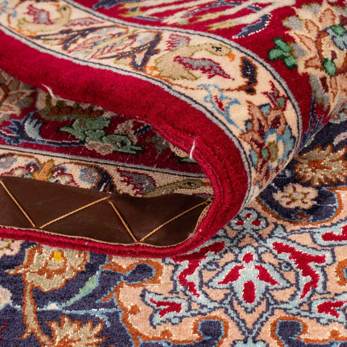 Dywan perski - Isfahan - Premium - 173 x 117 cm - ciemnoniebieski