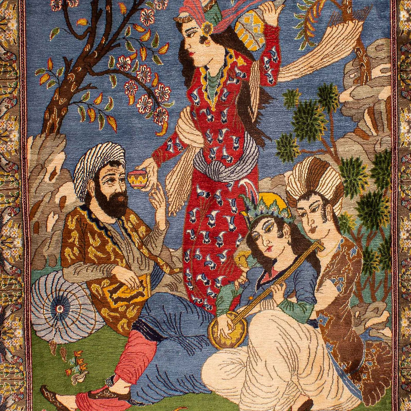 Dywan perski - Tabriz - Królewski - 198 x 117 cm - wielokolorowy