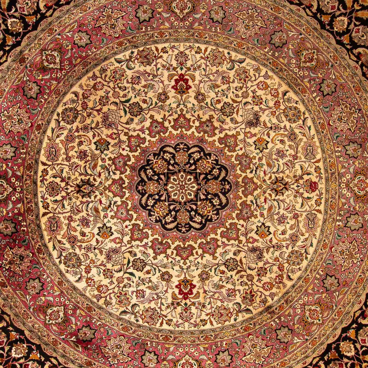 Dywan perski - Tabriz - Królewski kwadratowy  - 300 x 294 cm - ciemnoniebieski