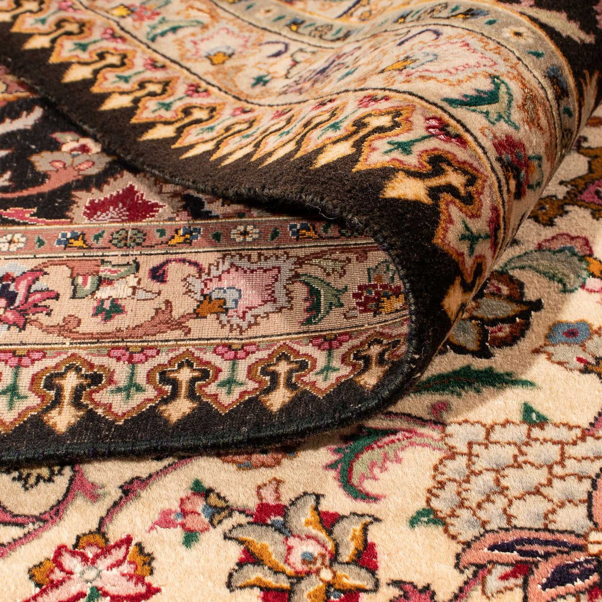 Dywan perski - Tabriz - Królewski kwadratowy  - 300 x 294 cm - ciemnoniebieski