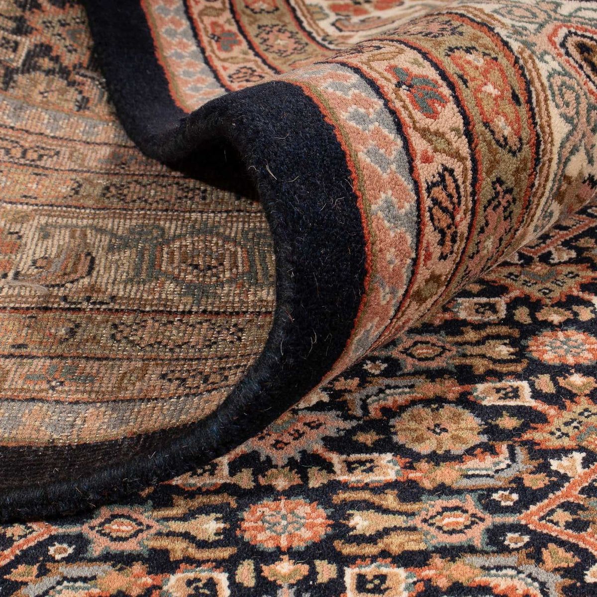Orientalny dywan - Bijar - Indus - 306 x 254 cm - ciemnoniebieski