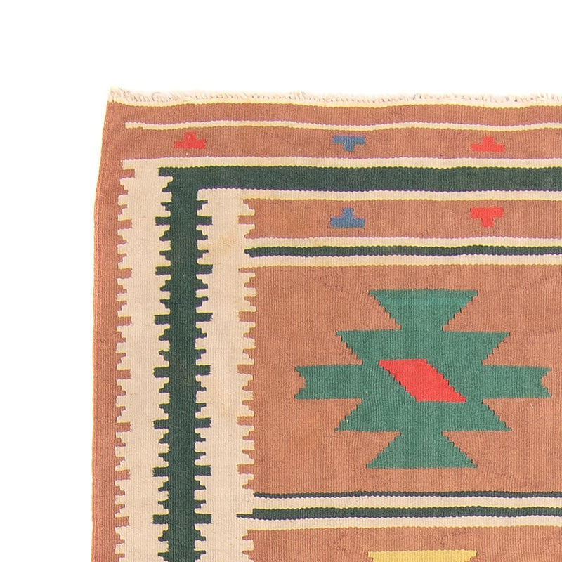 Dywan Kelim - modny - 215 x 135 cm - jasnobrązowy