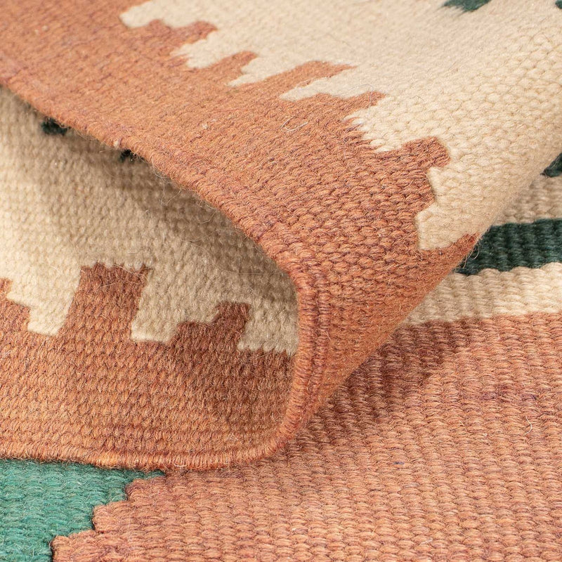 Dywan Kelim - modny - 215 x 135 cm - jasnobrązowy