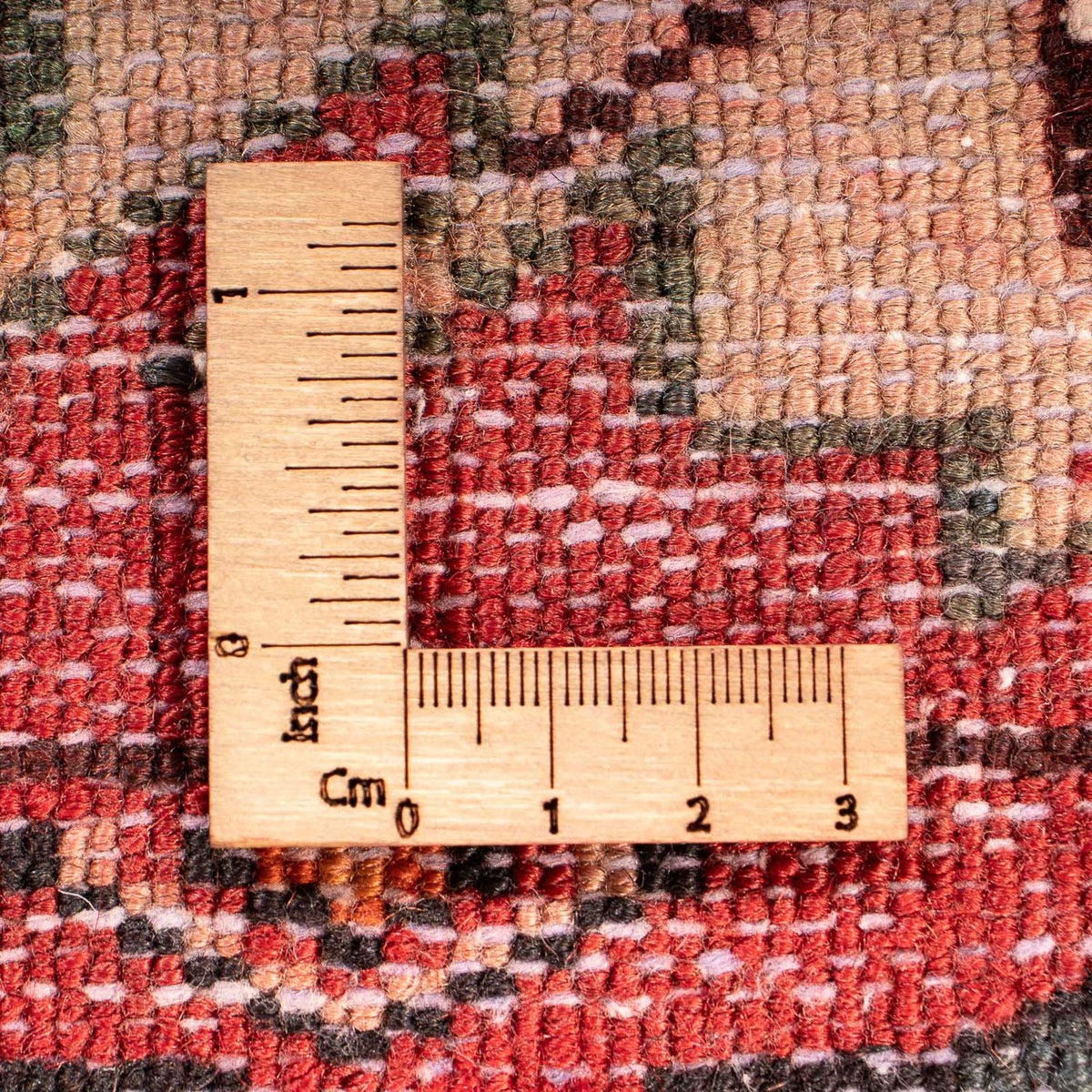 Perski dywan - Nomadyczny kwadratowy  - 98 x 95 cm - ciemna czerwień