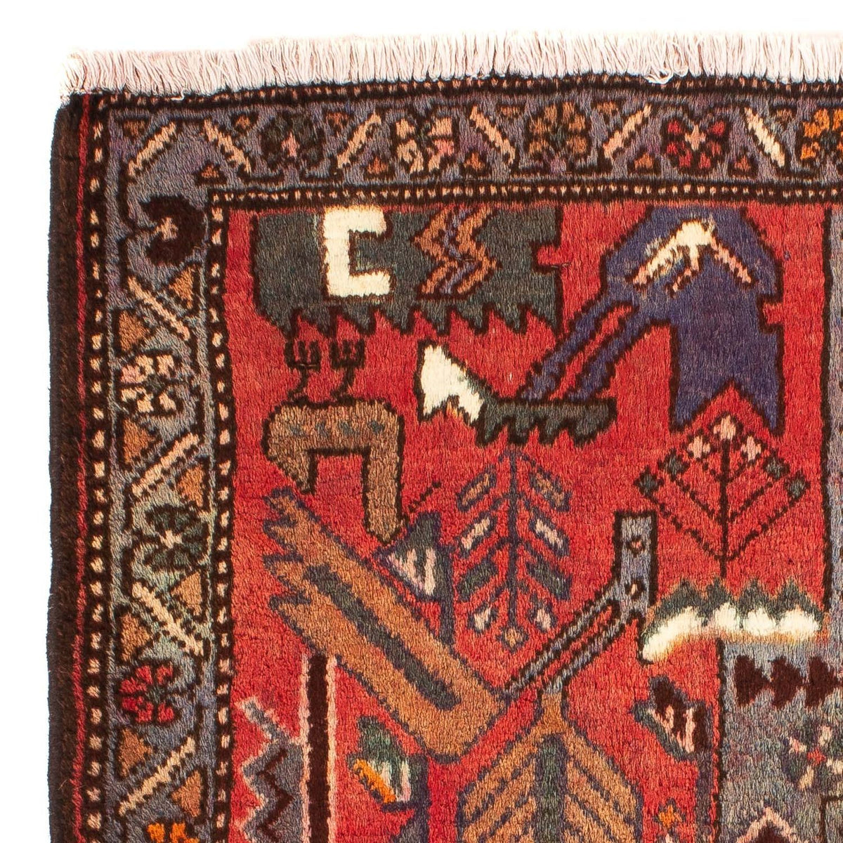 Perski dywan - Nomadyczny - 99 x 82 cm - ciemna czerwień