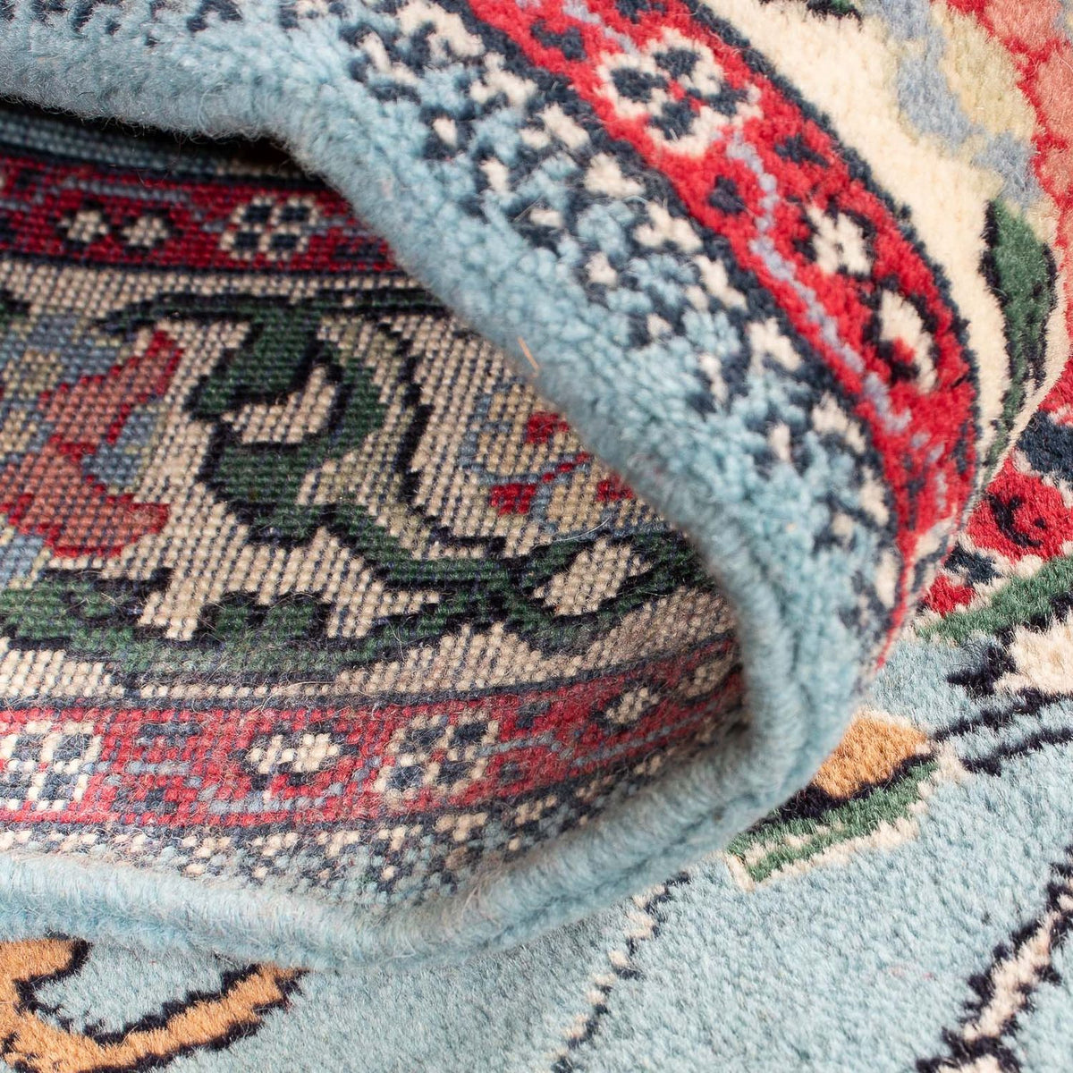 Orientalny dywan - Indus - 194 x 81 cm - jasnoniebieski