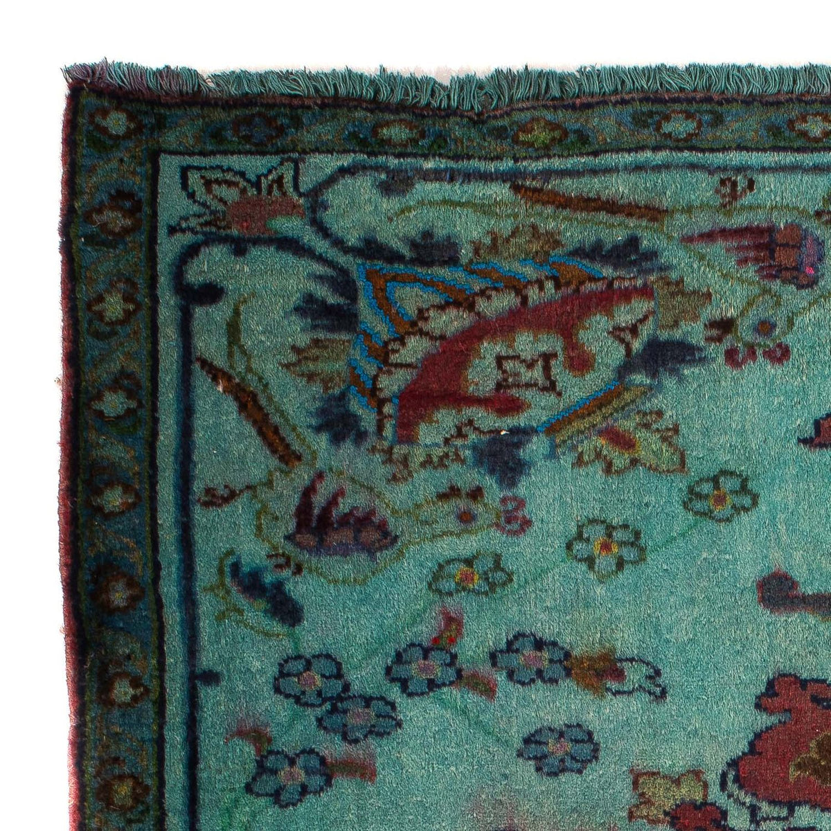 Dywan perski - Klasyczny kwadratowy  - 105 x 104 cm - jasnoniebieski