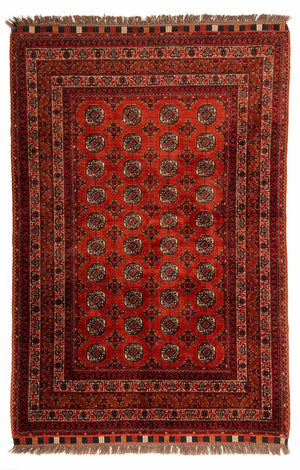 Afgański dywan - Bukhara - 199 x 124 cm - ciemna czerwień