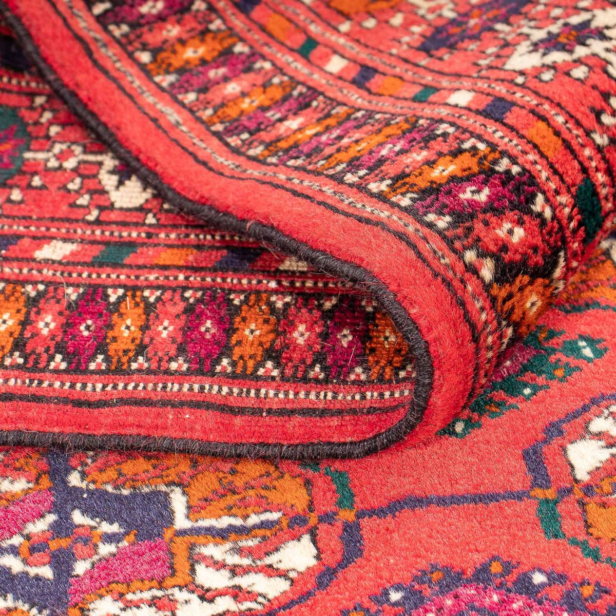 Dywan turkmeński - 123 x 83 cm - ciemna czerwień