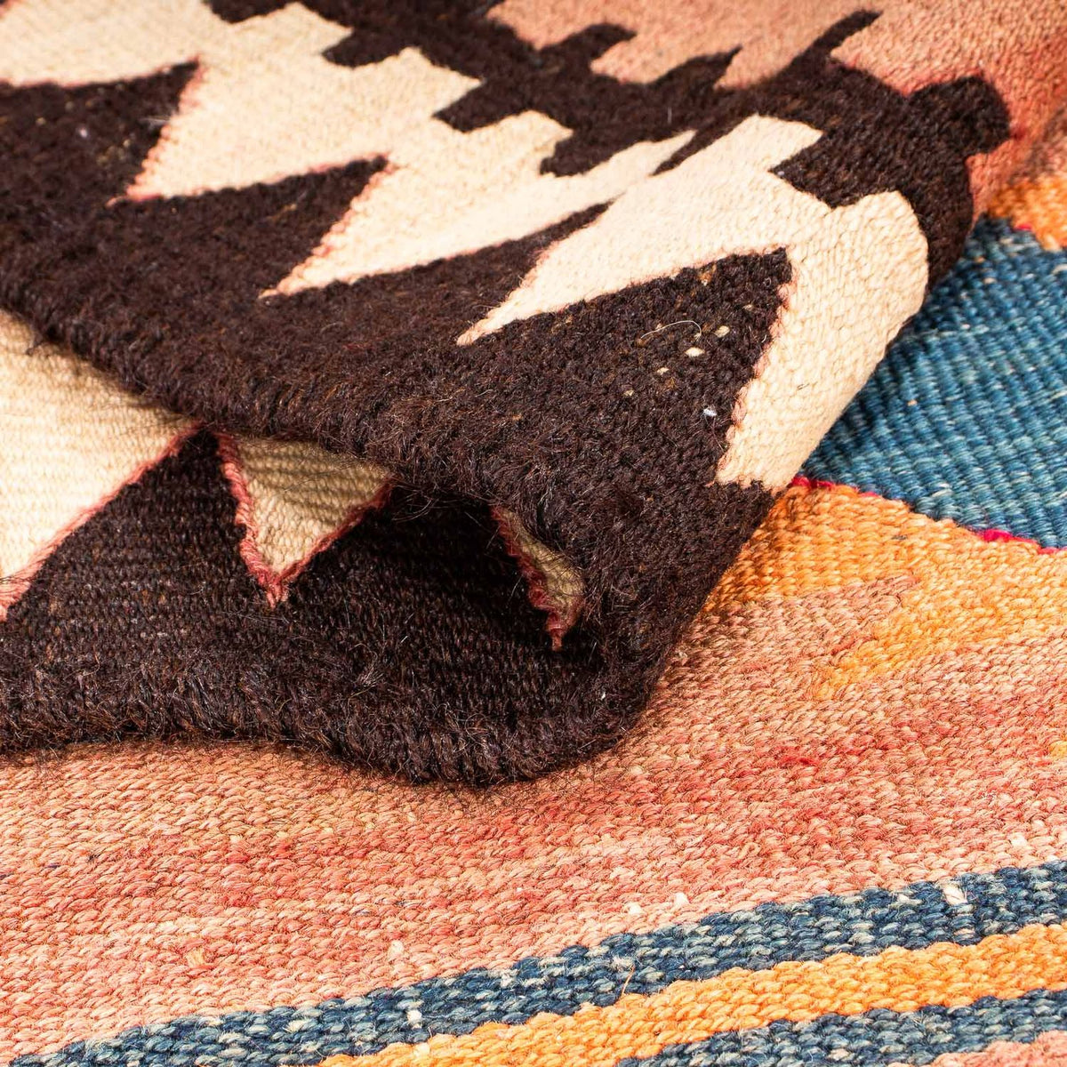 Biegacz Dywan Kelim - Stary - 260 x 140 cm - wielokolorowy