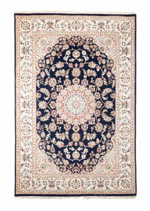 Orientalny dywan - Nain - Indus - 200 x 134 cm - ciemnoniebieski