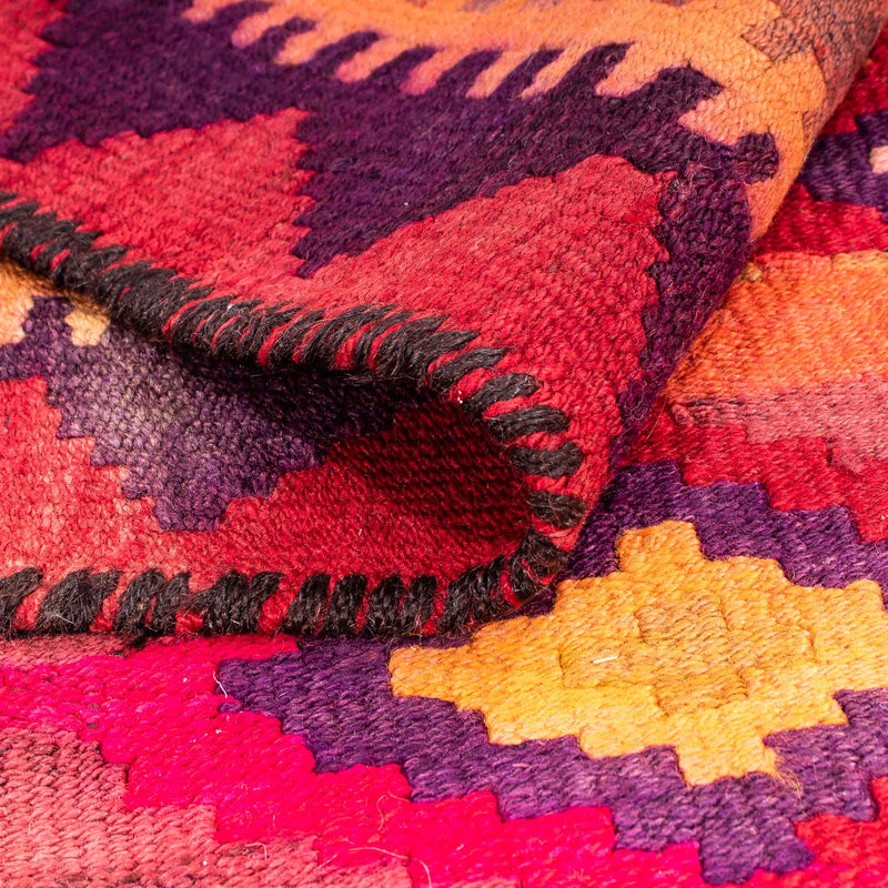 Biegacz Dywan Kelim - Stary - 285 x 145 cm - wielokolorowy