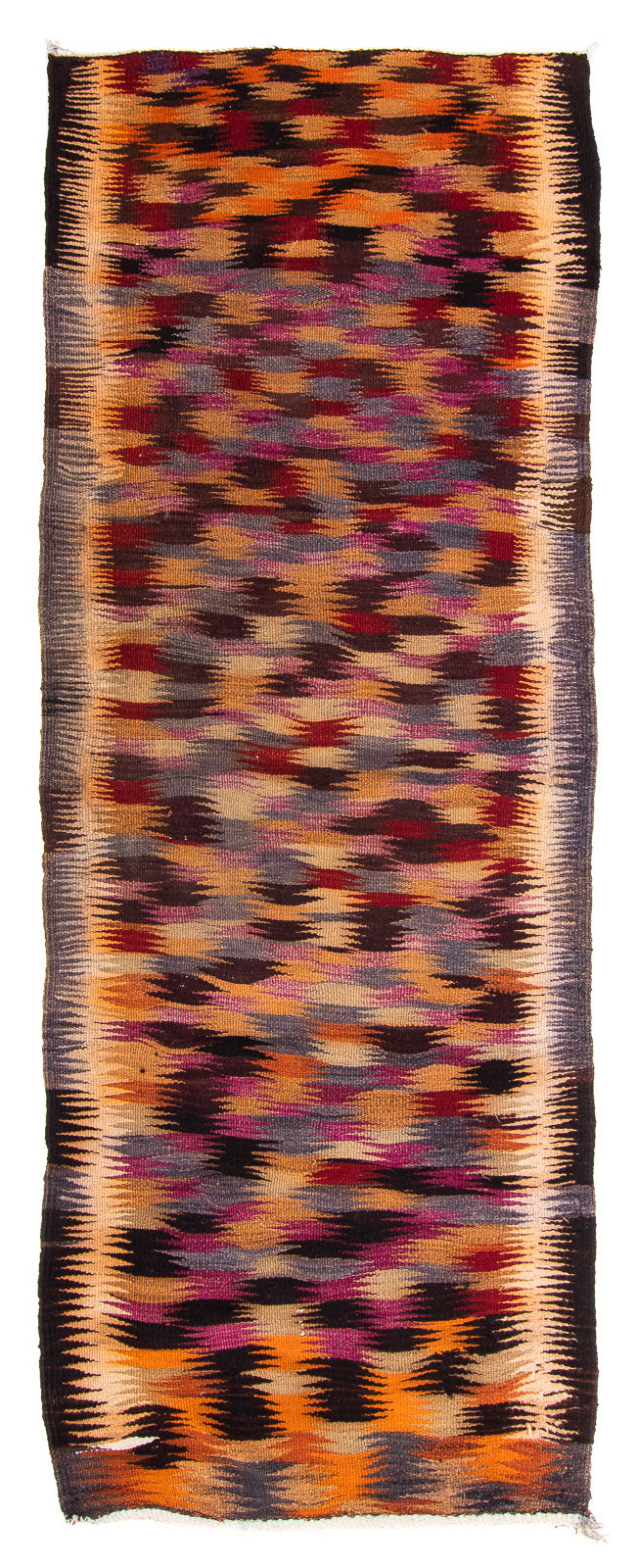 Biegacz Dywan Kelim - Stary - 305 x 105 cm - wielokolorowy