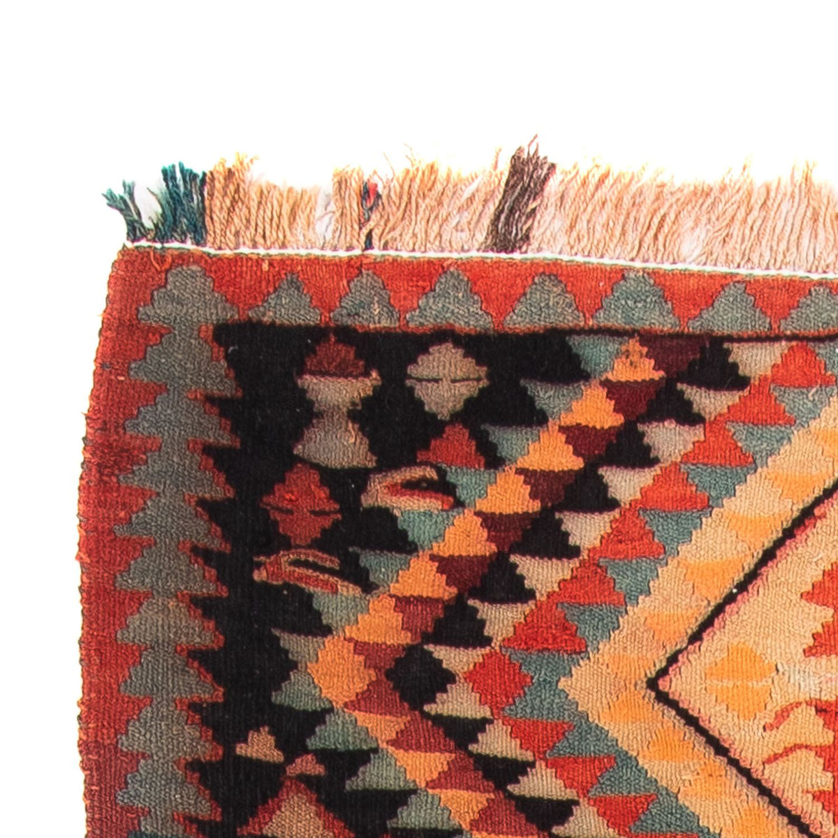 Dywan Kelim - Stary - 260 x 130 cm - wielokolorowy