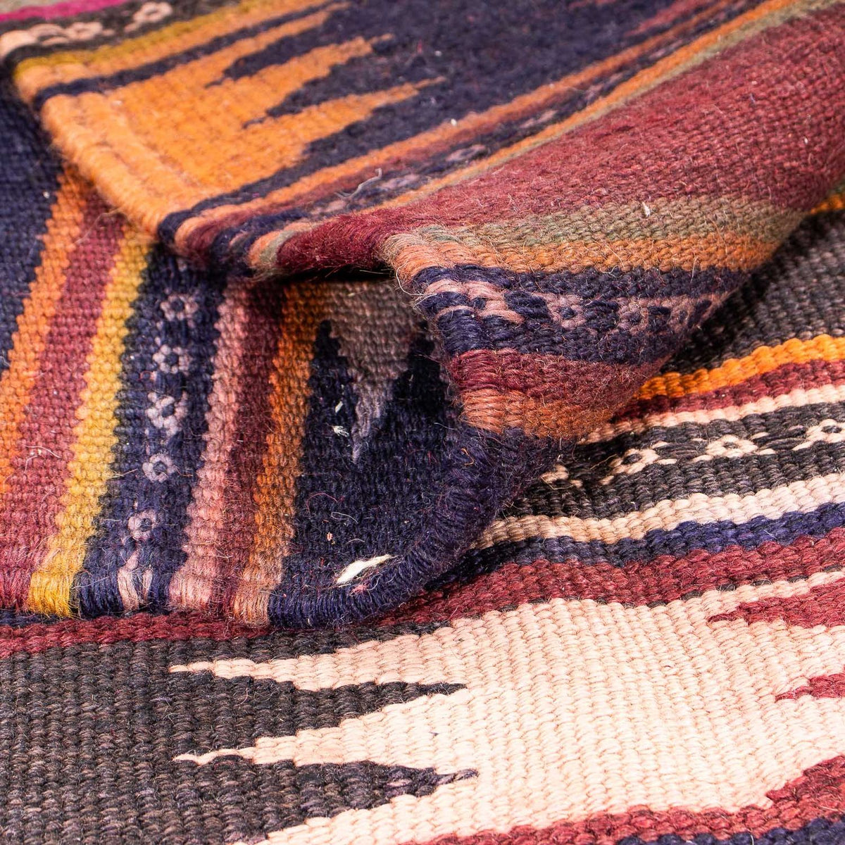 Dywan Kelim - Stary - 260 x 195 cm - wielokolorowy