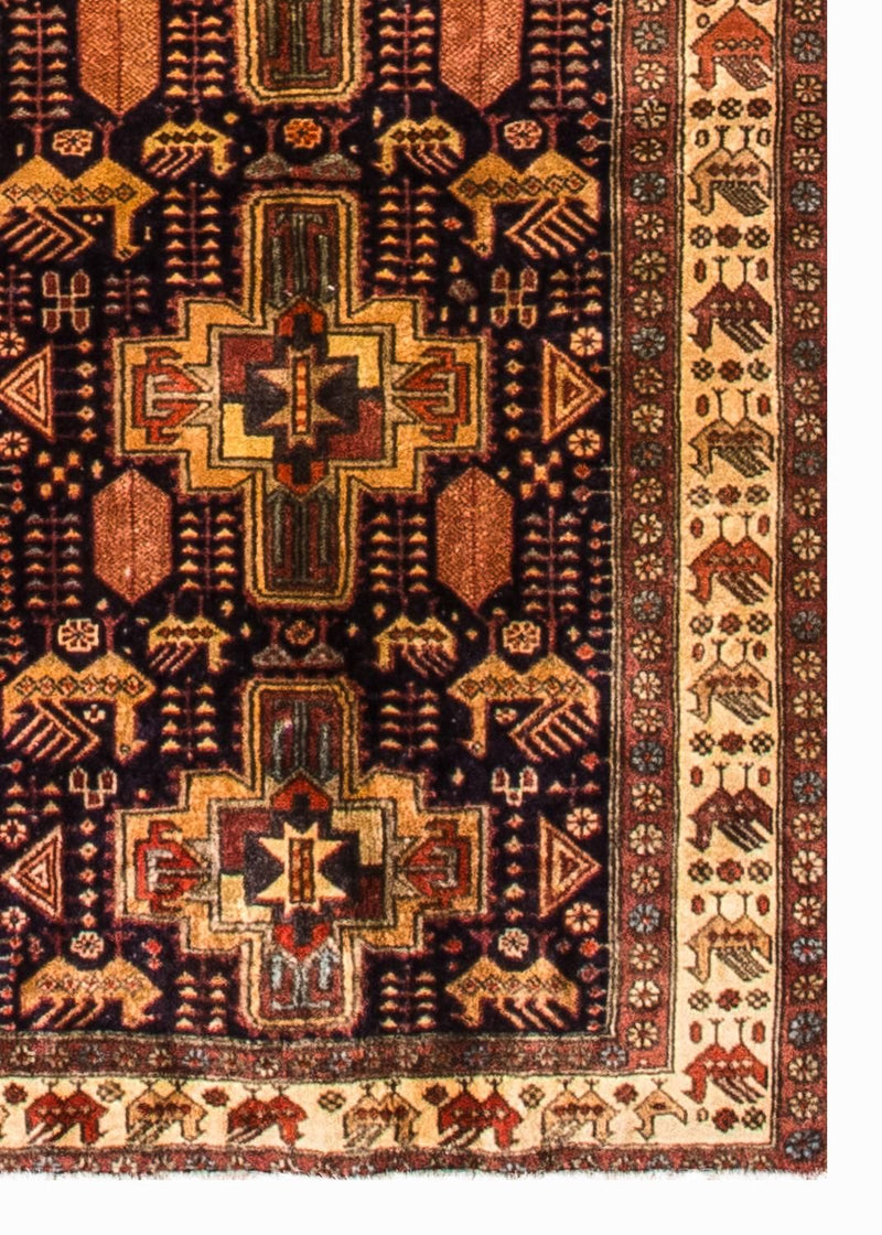 Biegacz Perski dywan - Nomadyczny - 326 x 98 cm - ciemnoniebieski