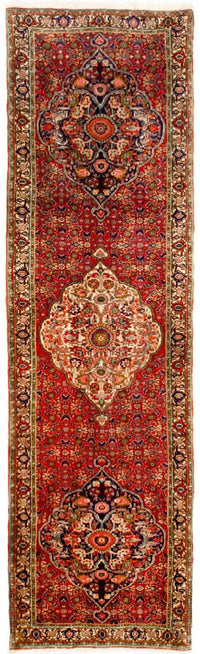 Biegacz Perski dywan - Bijar - Royal - 294 x 86 cm - czerwony