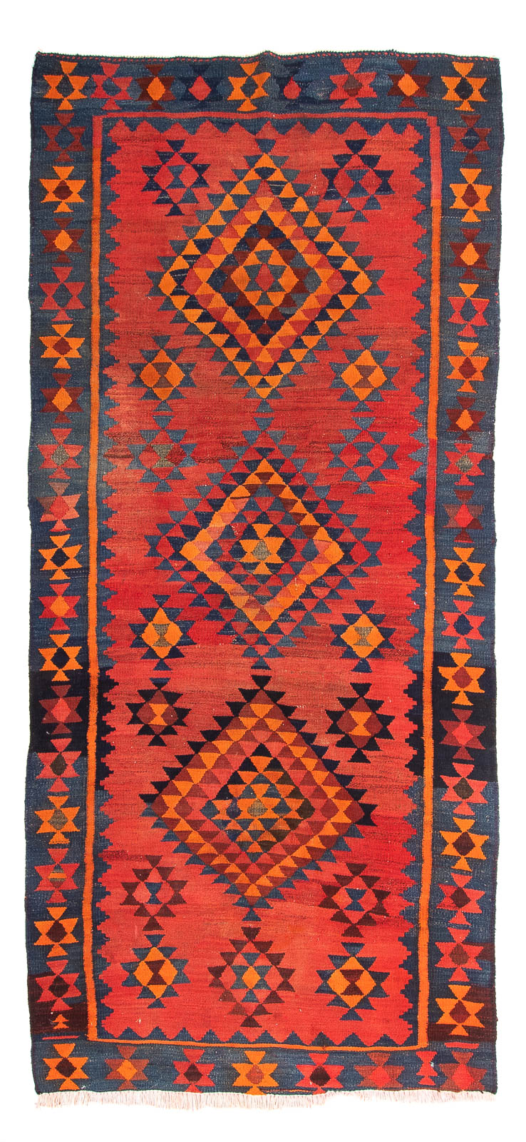 Biegacz Dywan Kelim - Stary - 220 x 195 cm - wielokolorowy