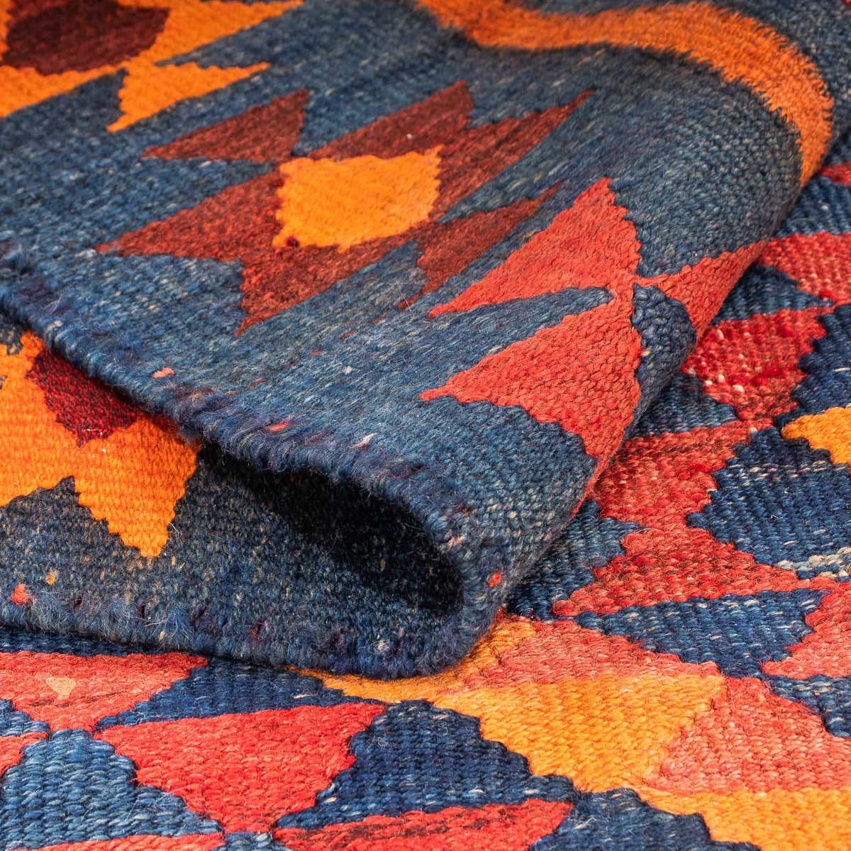 Biegacz Dywan Kelim - Stary - 220 x 195 cm - wielokolorowy