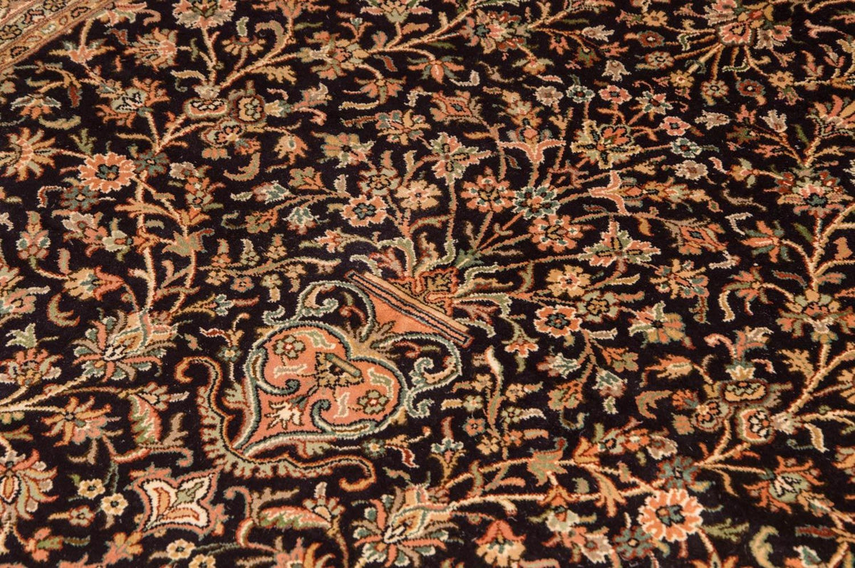 Jedwabny dywan - Kashmir Silk - 190 x 127 cm - ciemnoniebieski