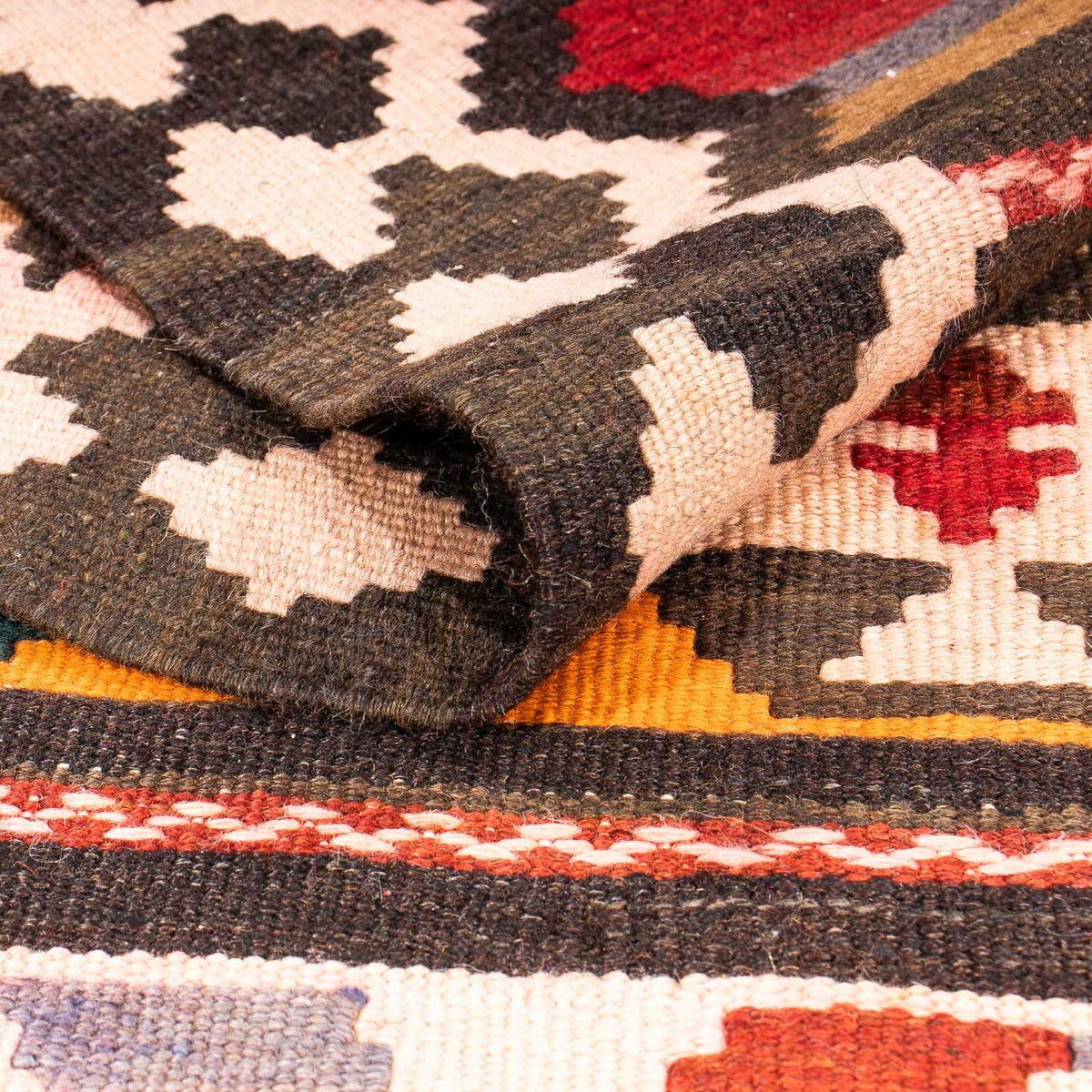 Biegacz Dywan Kelim - Stary - 300 x 160 cm - wielokolorowy