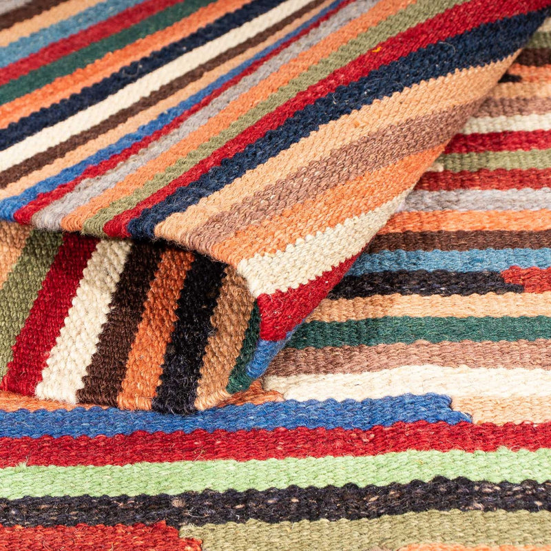 Dywan Kelim - modny - 202 x 147 cm - wielokolorowy