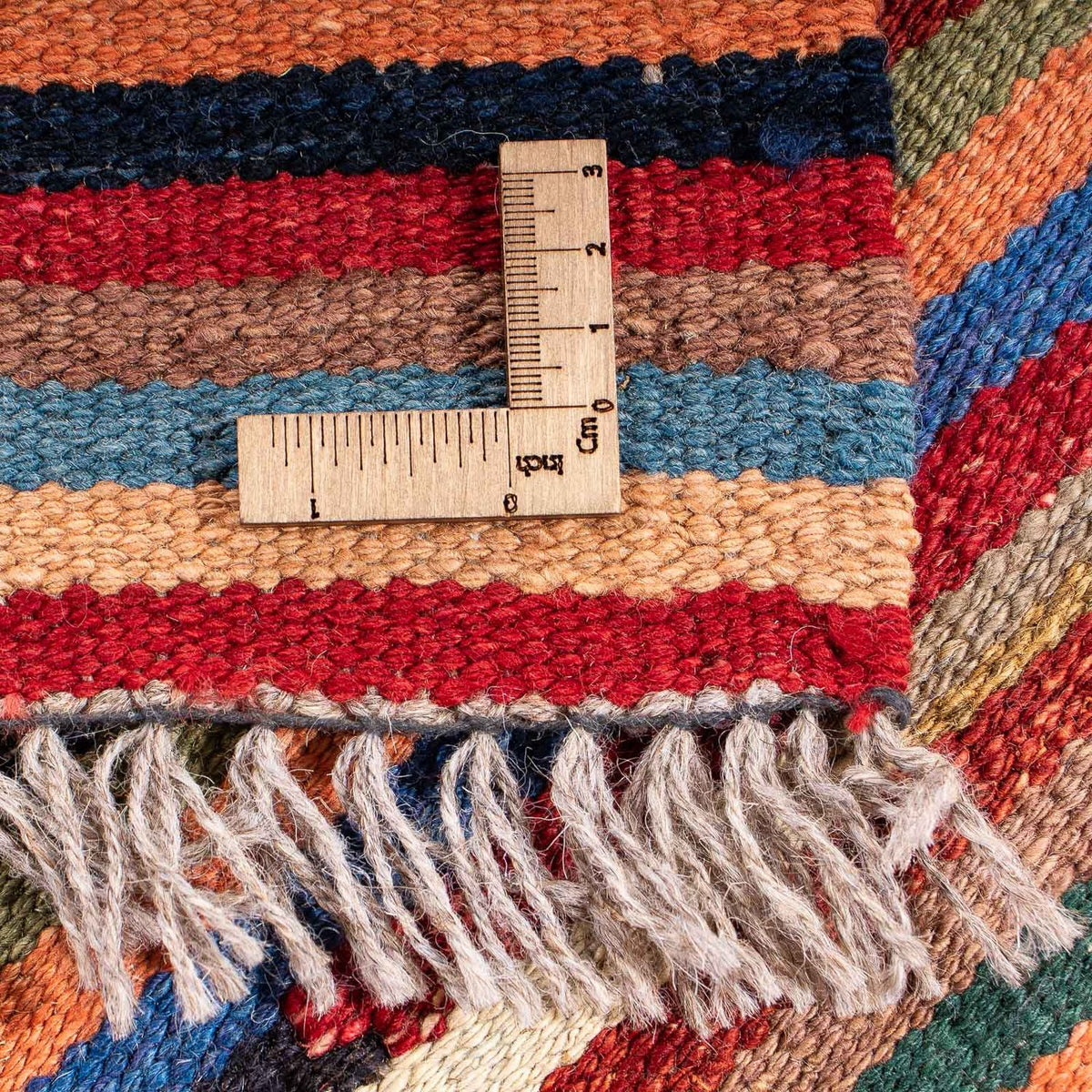 Dywan Kelim - modny - 202 x 147 cm - wielokolorowy