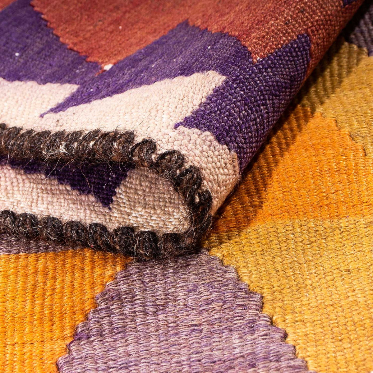 Biegacz Dywan Kelim - Stary - 310 x 150 cm - wielokolorowy