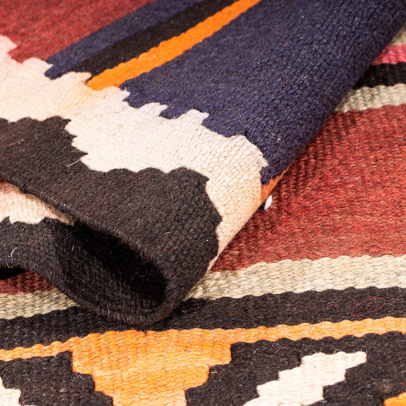 Biegacz Dywan Kelim - Stary - 360 x 140 cm - wielokolorowy