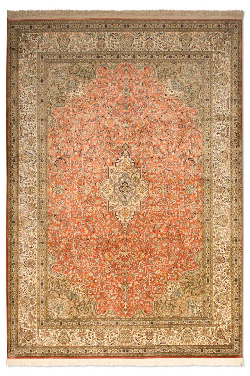 Jedwabny dywan - Kashmir Silk - 244 x 168 cm - pomarańczowy