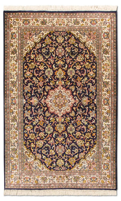 Jedwabny dywan - Kashmir Silk - 150 x 93 cm - ciemnoniebieski