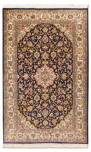 Jedwabny dywan - Kashmir Silk - 150 x 93 cm - ciemnoniebieski